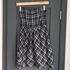 Strapless Plaid Dress